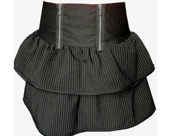 SALE UK Punk skirt pinstripe skirt  zipper skirt  cyberpunk Steampunk Goth Last one