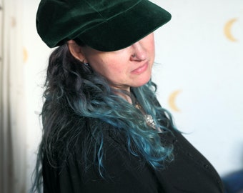 any colour newsboy hat bakers boy hat  luxury cotton velvet  - UK seller