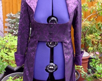 underbust coat full length steampunk coat or knee length made to order in any colour combination and size