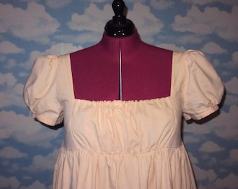 Abito regency con drappeggio sul davanti, realizzato su misura in qualsiasi colore e taglia.