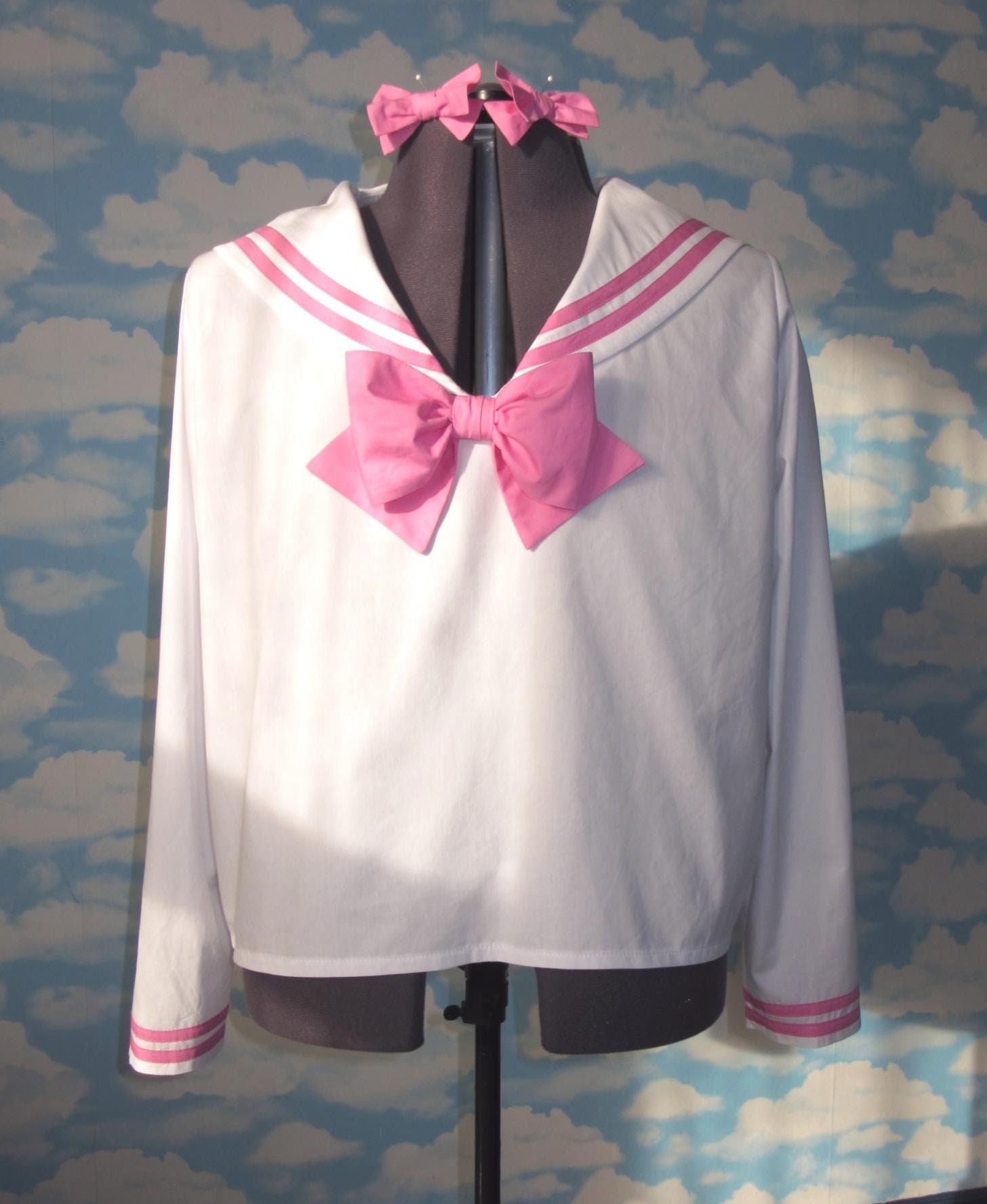 Sailor Blouse Long or Short Sleeved. Any Size Any Colour Made to