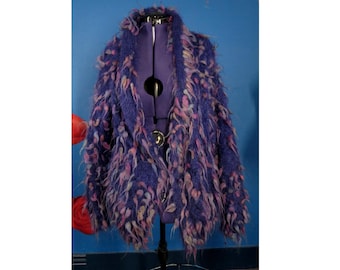 vintage 1980s mohair cardigan in Filatura di Crosa Buffo yarn OOAK UK seller
