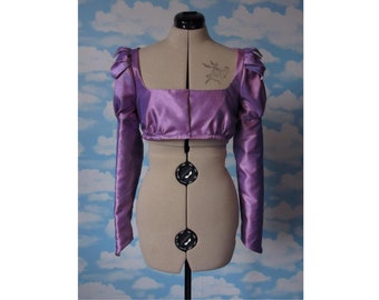 two tone lilac pink taffeta regency spencer with petal shoulder detail jane austen jacket UK seller