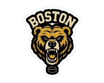 Pegatina de hockey de los Boston Bears: calcomanía deportiva vintage de Boston para botellas de agua, portátiles y equipo