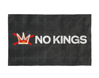 No Kings Protest Flag Wall Decoration Resistance Symbol Anti Fascist Movement Banner Political Statement Double Sided Rally Display Black