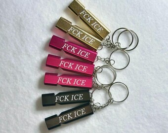 FCK ICE Whistle Safety Accessory Attachment Coach Whistle Custom Sports Team Gift Idea Minimalist Design Gold Pink Black Aluminum Engraved