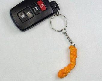 Handmade Realistic Cheeto Keychain| Fake Food Keychain With Gift Box| Ready to Gift Stocking Stuffer Food Themed Novelty Keyring