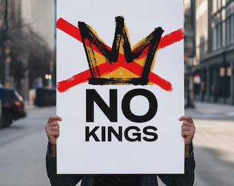 No Kings Protest Poster: Rally Poster - Make Your Voice Heard| Anti-Trump| Anti-Fascism| Resist Fascism In America| Anti-MAGA Sign