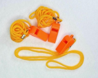 Orange Anti Ice Emergency Safety Whistle Brigade Member Neighborhood Watch Whistle Kit Pea Plastic Emergency Signaling Device Loud Survival