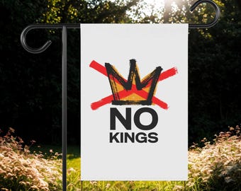 No Kings Garden Banner, Garden Banner Flag, Protest Flag, Protect Democracy Symbol, Resist Fascism in America
