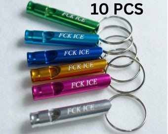 BULK FCK ICE Whistle Keychain Engraved Anti Ice  Protest Emergency Kit Safety Device Political Activism Gear Everyday Carry Compact Design