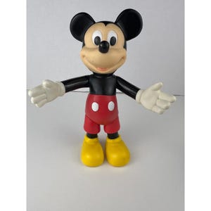 Figura de juguete de vinilo vintage de Mickey Mouse de Disney con brazos y piernas móviles de 6,5 pulgadas imagen 8
