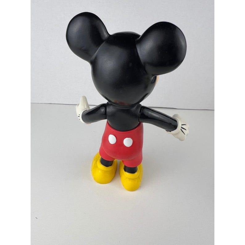 Figura de juguete de vinilo vintage de Mickey Mouse de Disney con brazos y piernas móviles de 6,5 pulgadas imagen 3