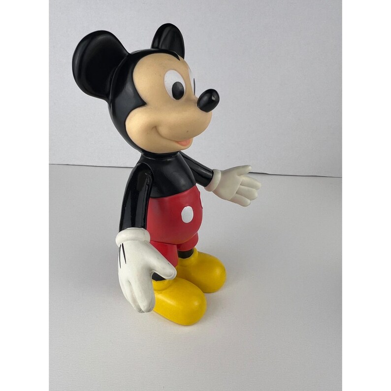 Figura de juguete de vinilo vintage de Mickey Mouse de Disney con brazos y piernas móviles de 6,5 pulgadas imagen 5