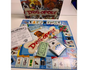 Late For The Sky Dog-Opoly Board Game Dog Theme Property Trading Game Complete