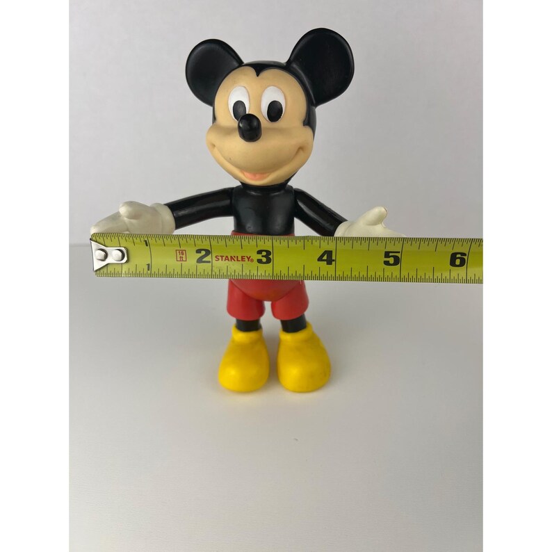 Figura de juguete de vinilo vintage de Mickey Mouse de Disney con brazos y piernas móviles de 6,5 pulgadas imagen 13