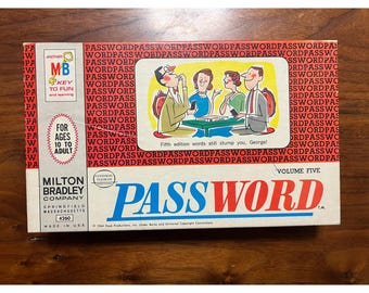 VTG Milton Bradley Password Volym Fem Brädspel 1964 5:e Upplagan
