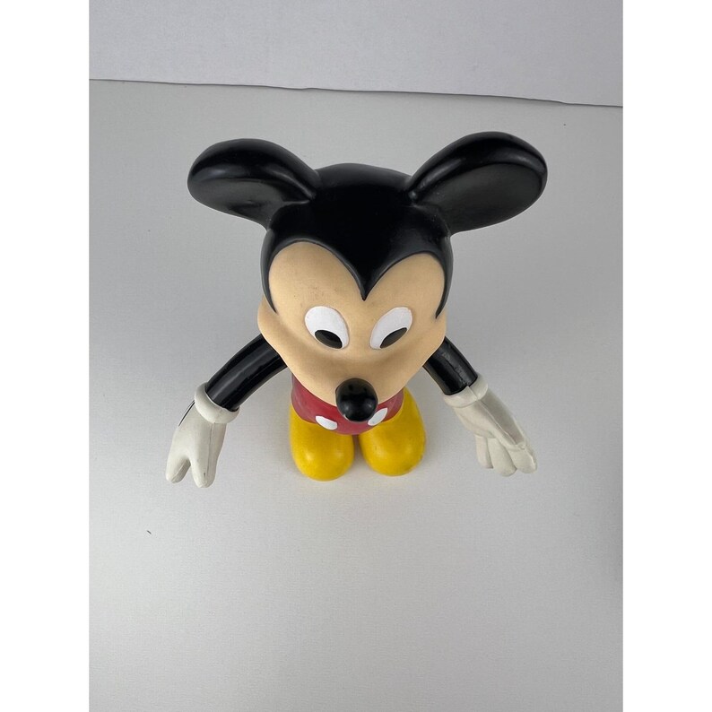Figura de juguete de vinilo vintage de Mickey Mouse de Disney con brazos y piernas móviles de 6,5 pulgadas imagen 9