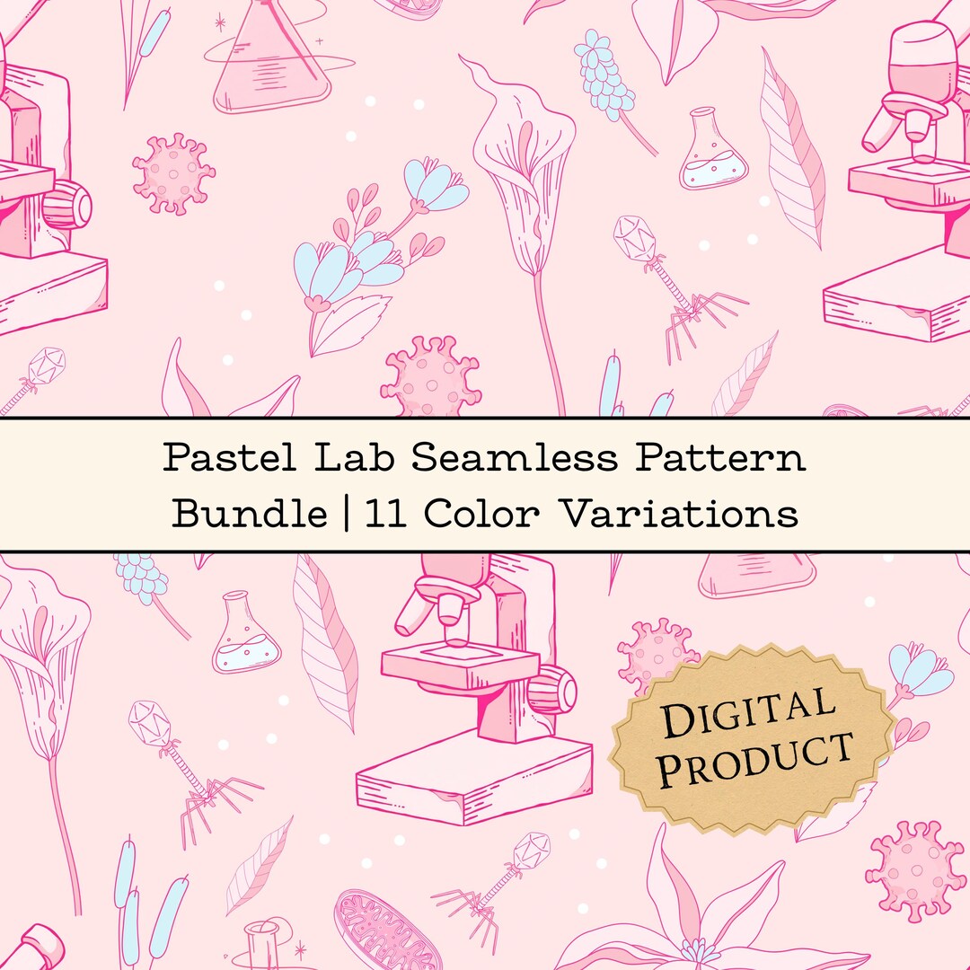 Pastel Lab Seamless Pattern Bundle | Cute Science Aesthetic | 11 Color ...