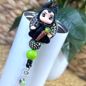 Disney Villains Badge reel, Magical Badge reel, Maleficent Badge reel, Ursula Nurse ID Holder, Halloween badge reel, Clay Badge Reel.