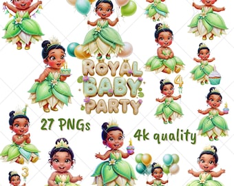 Baby Tiana Princess PNG Clipart | Baby Girl Birthday (Digital Download)