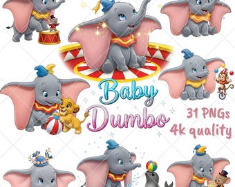 Baby Dumbo PNG Clipart | 31 Piece Bundle (Digital Download)