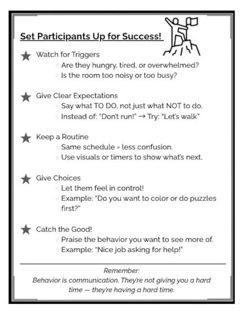 Behavior Handouts Simple Staff and Parent Handout: Functions of Behavior & Response ...