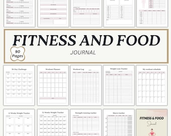 Fitness and Food Journal: Workout, Meal & Habit Trackers