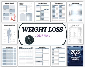 Digital Weight Loss Journal: Fitness & Meal Planner (67 Pages)