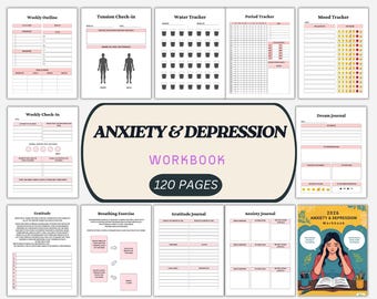 Anxiety & Depression Workbook | Mental Health Journal (Digital)