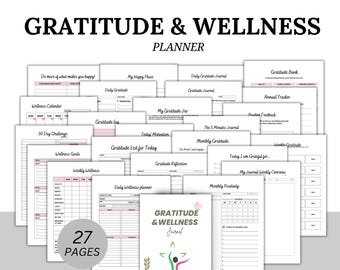 gratitude journal| 5-Minute Daily Morning and Night, GoodNotes | Mindfulness, Wellness and Manifestation Planner