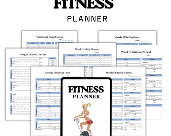 Printable Fitness Planner Bundle: Workout, Meal & Health Journal (Digital Download)