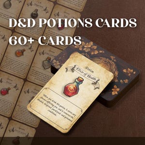 D&D utskrivbara trolldryckskort. 60+ trolldryckskort med helt anpassningsbara kort.