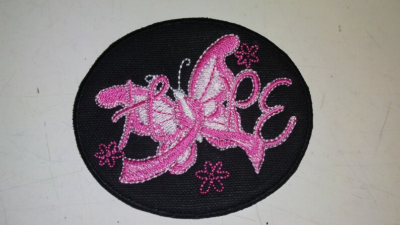 Hope Cancer Ribbon Butterfly Patch