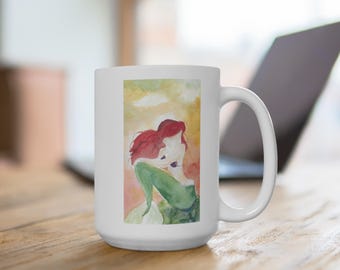 Ariel Mermaid Watercolor Mug: Little Mermaid Coffee Cup