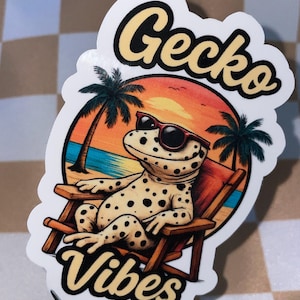 Gecko Vibes Crested Gecko Sticker
