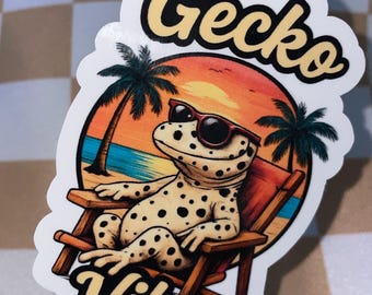 Gecko Vibes Crested Gecko Sticker