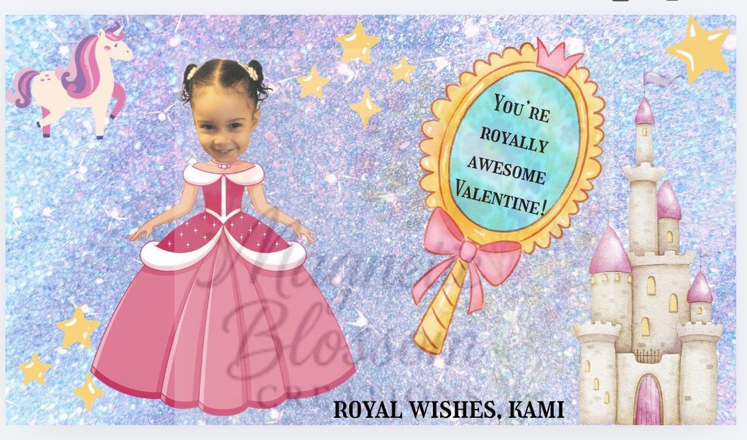 Personalized Princess Valentine Cards | Photo, Classroom Valentines - Etsy