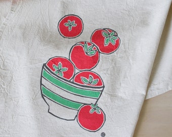 Flour Sack Tea Towel with Ripe Tomatoes