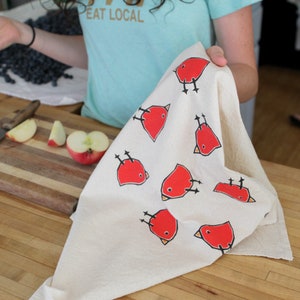 Flour Sack Tea Towel with Birds image 3