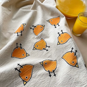 Flour Sack Tea Towel with Birds image 1