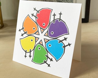 Happy Bird Pinwheel Card