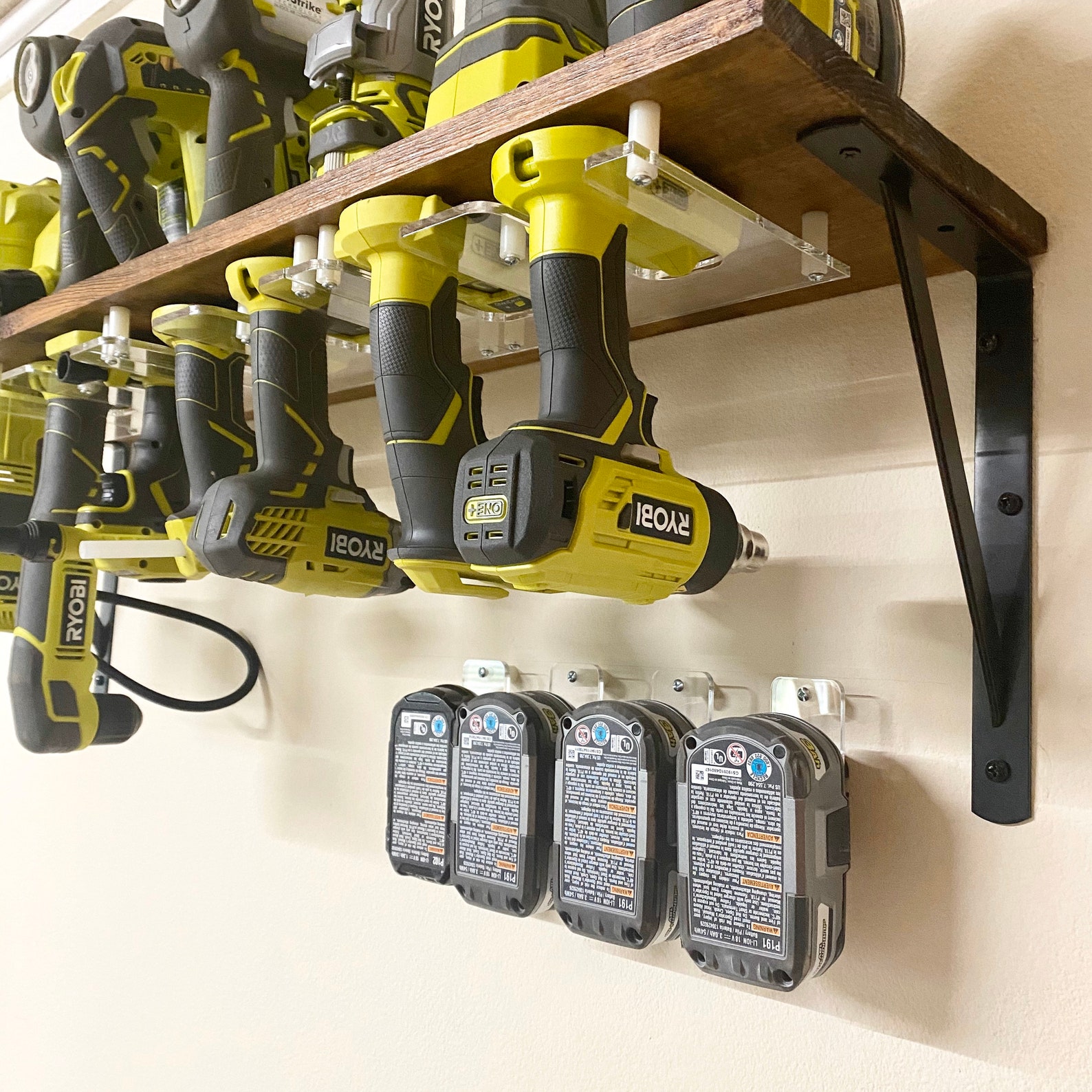 Cordless Ryobi/Dewalt tool storage bracket/hanger in plexi Etsy
