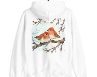 Hoodie tortelduifjes: op de natuur geïnspireerd unisex vakantiesweater