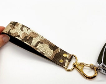 Camouflage Faux Leather Wristlet