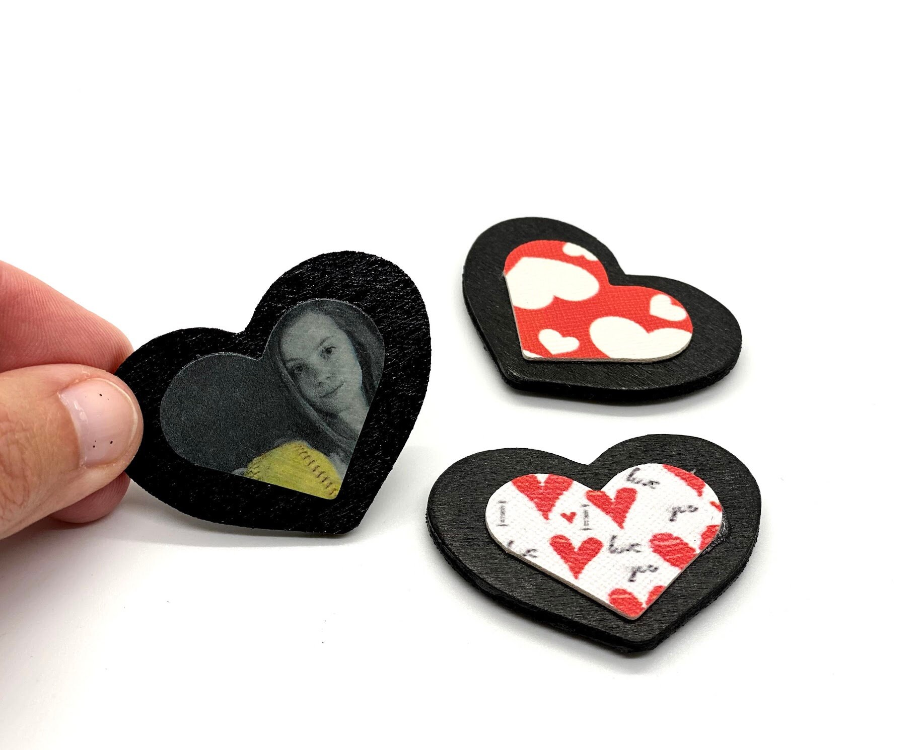 Personalized heart shaped set of three. Mother's Etsy