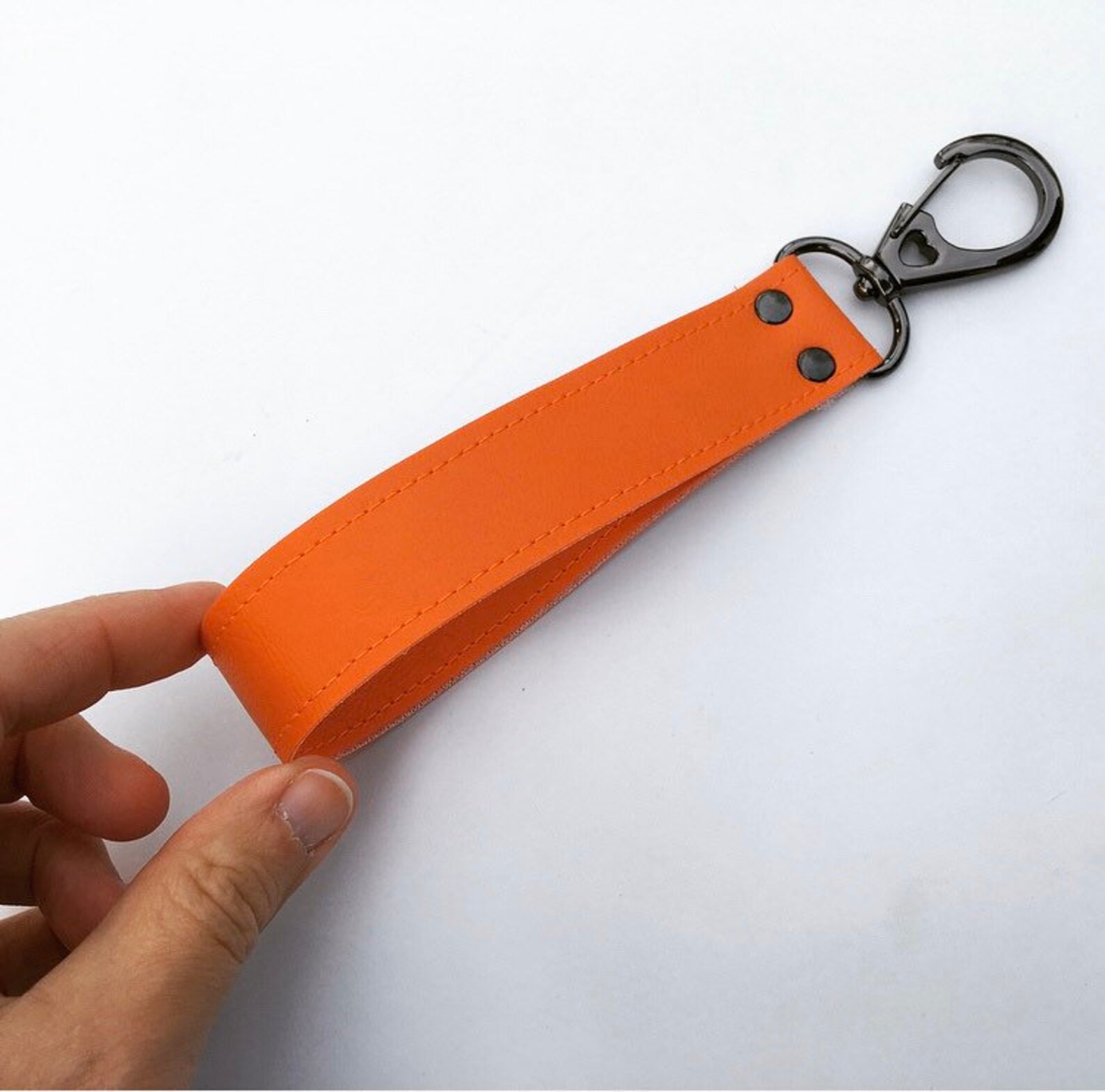 Keychain wristlet leather strap. purse strap. dozens of colors Etsy