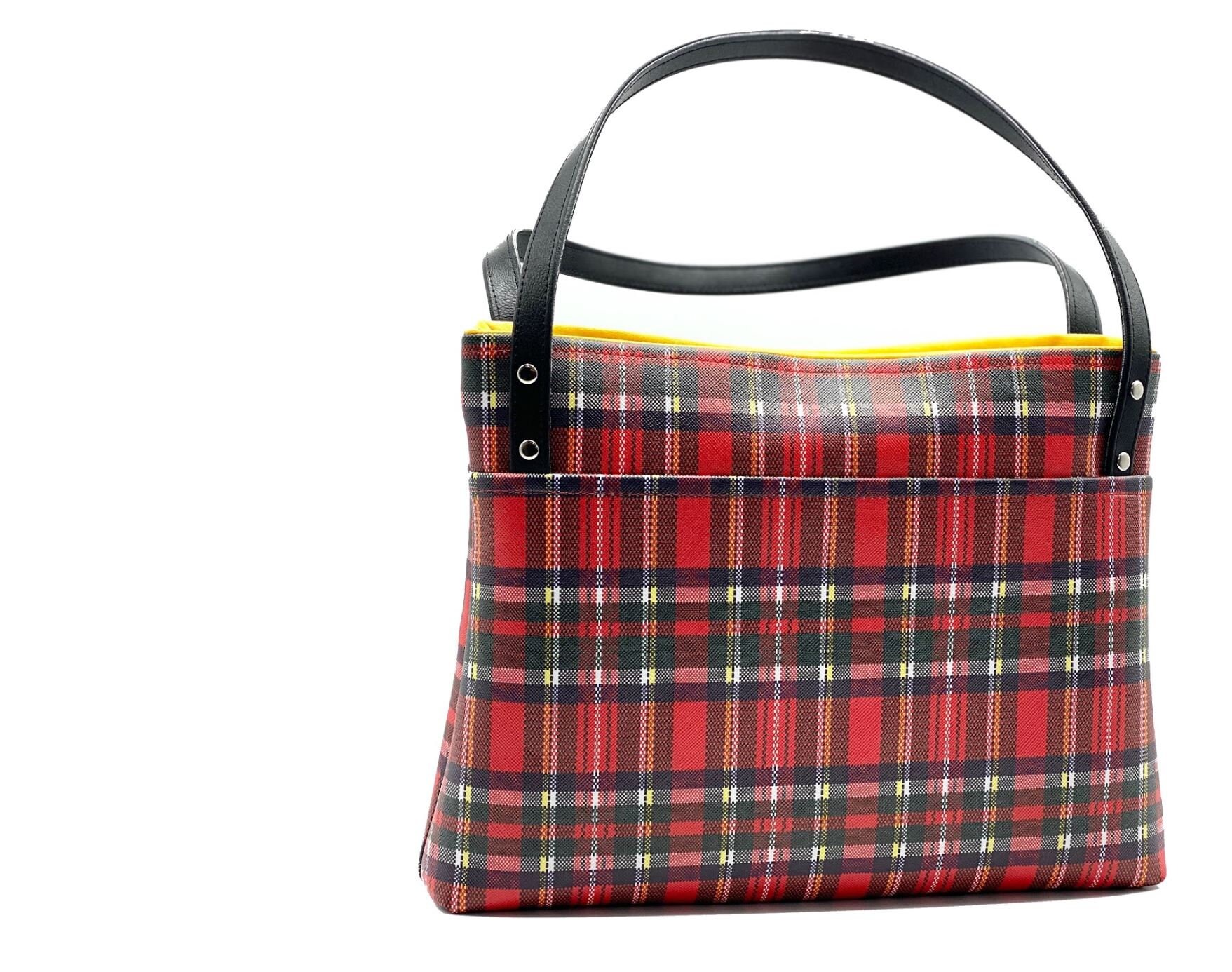 buffalo plaid tote purse