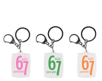 67 keychain six seven. color options. 6 7 trend.