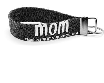 personalized keychain wristlet for mom. humor sarcasm funny mom mama mommy. add your own words